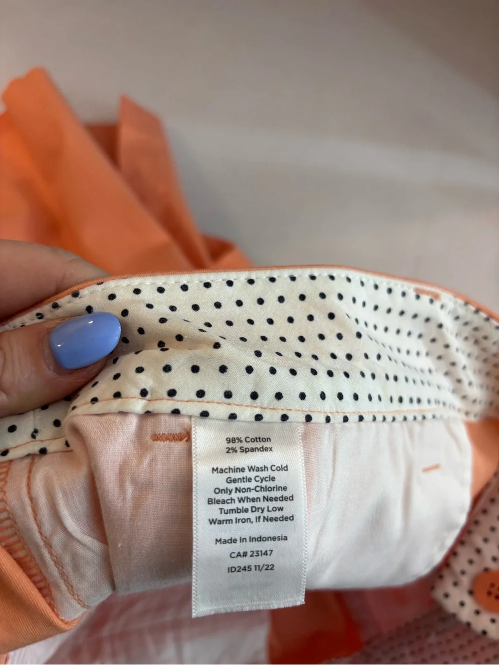 TALBOTS Perfect Short 10½” NEW Size 14 Orange stretch twill knee length